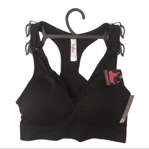 SOFRA Black Racerback Sports Bra NWT